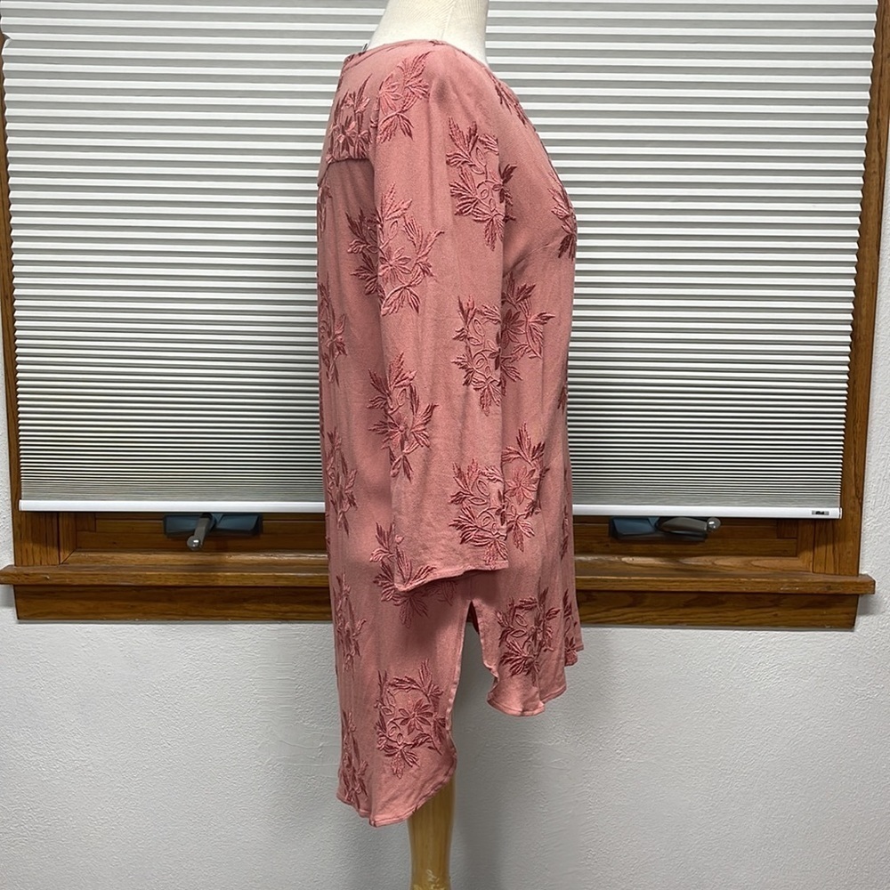 Anthropologie Maeve Kew Rose Embroidered Floral Tunic Top Size Small - Picture 7 of 14